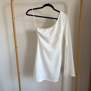 Elegant One Shoulder White Dress